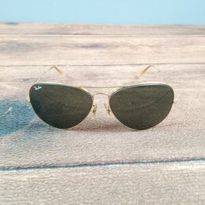 Vintage B&L Ray-Ban USA Gold Aviator Sunglasses 52 14 Pilot G-15 Lenses